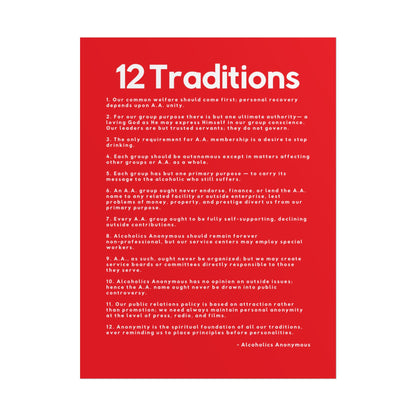 Haler Smith - Poster - Haler Smith Rolled Poster - 12 Traditions - Vertical Red Matte Finish