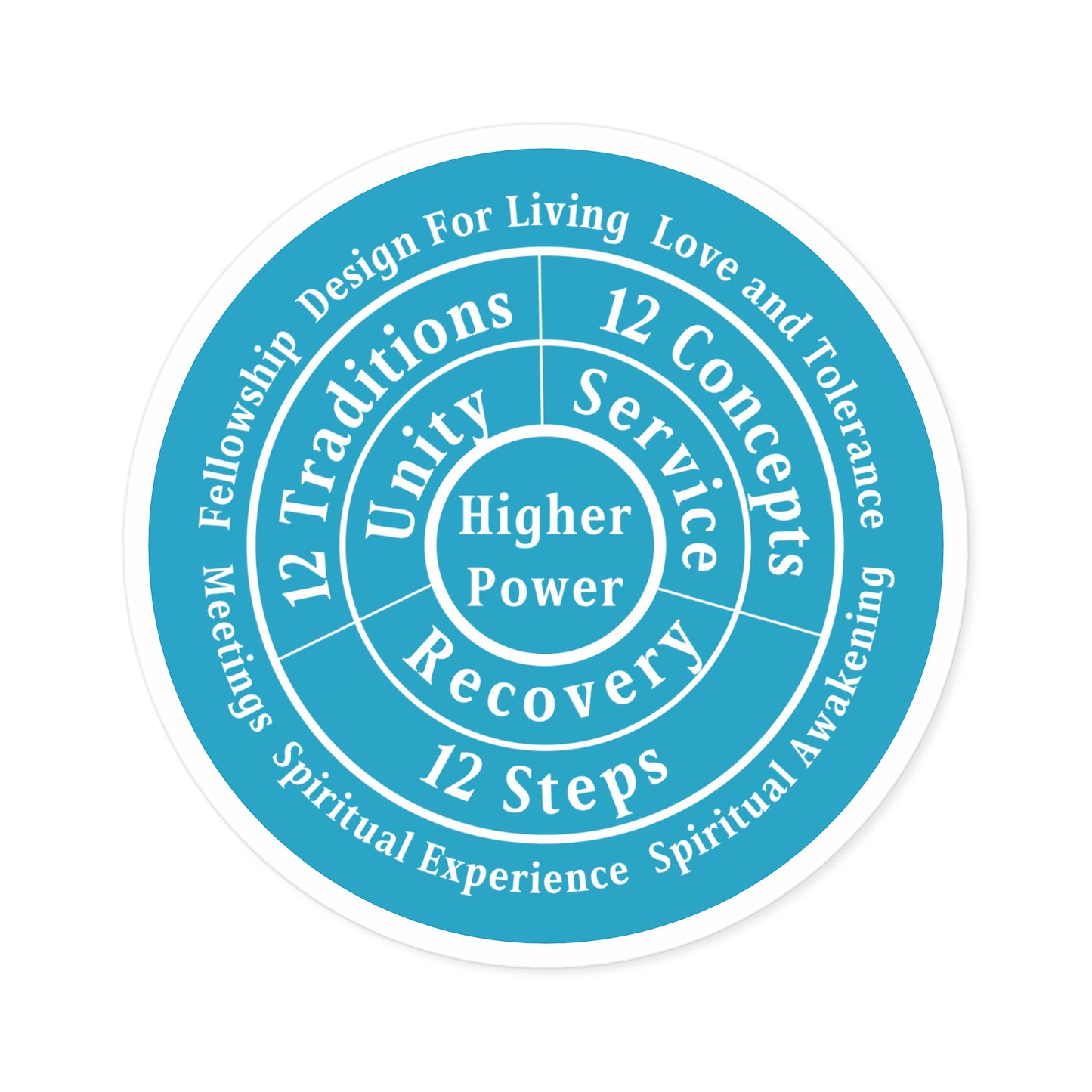 Haler Smith Vinyl Round Sticker - Higher Power 1 - Turquoise