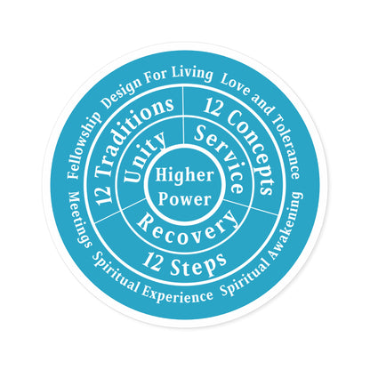 Haler Smith Vinyl Round Sticker - Higher Power 1 - Turquoise