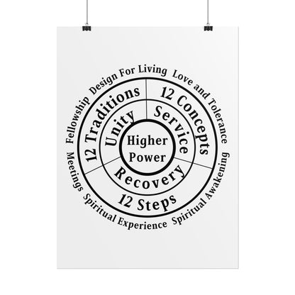 Haler Smith Rolled Poster - Higher Power 1 - White Matte Finish - Black Letters