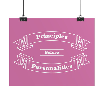 Haler Smith - Poster - Haler Smith Rolled Poster - Principles Before Personalities 1 - Light Pink Matte Finish