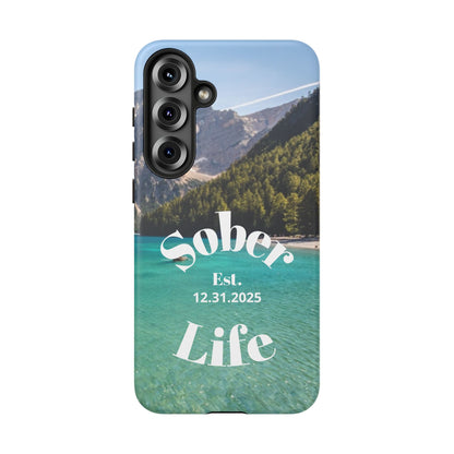 Recovery Phone Case | Sober Life Est. Design 1 | Water Scene Samsung Galaxy Case