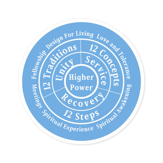 Haler Smith Vinyl Round Sticker - Higher Power 1 - Light Blue