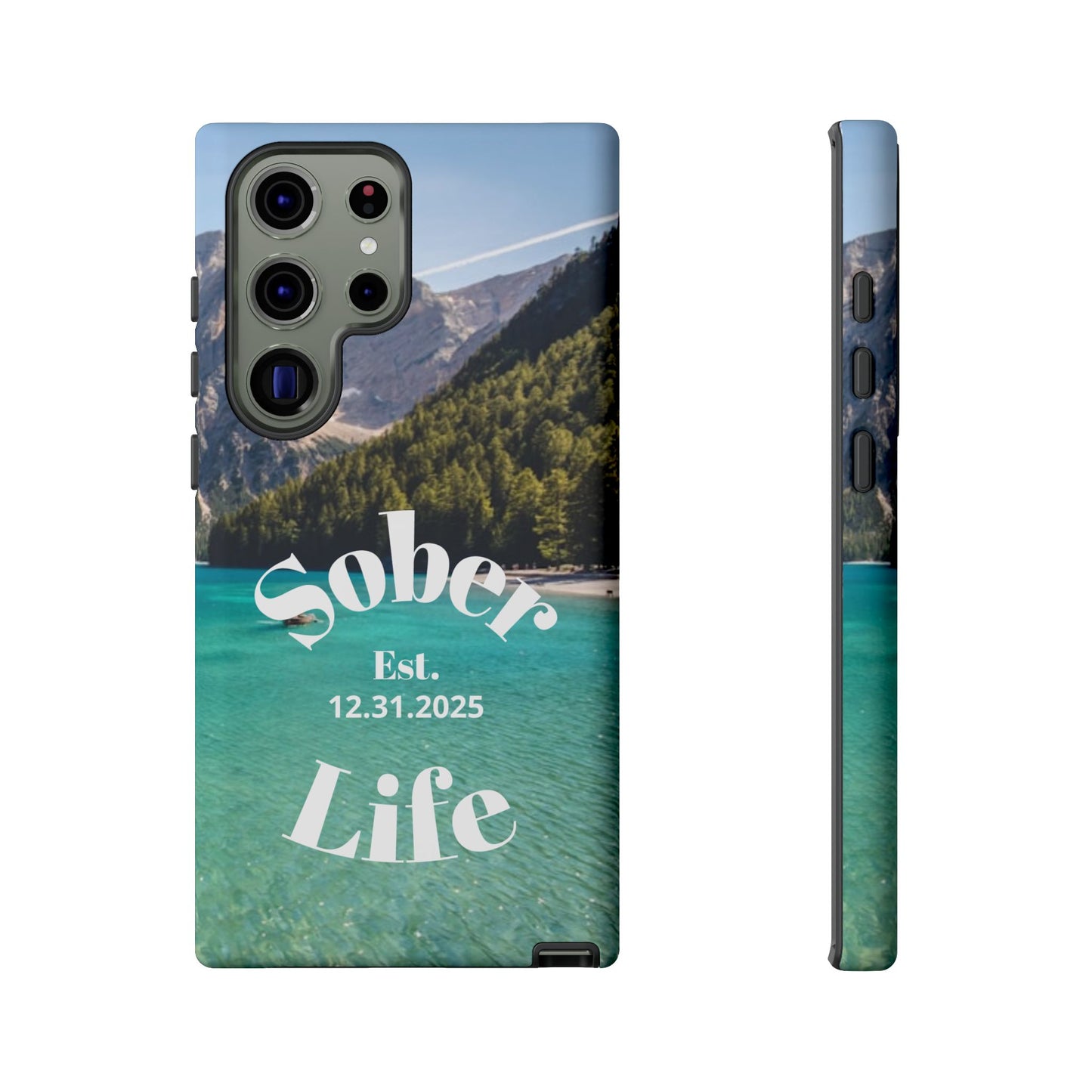 Recovery Phone Case | Sober Life Est. Design 1 | Water Scene Samsung Galaxy Case