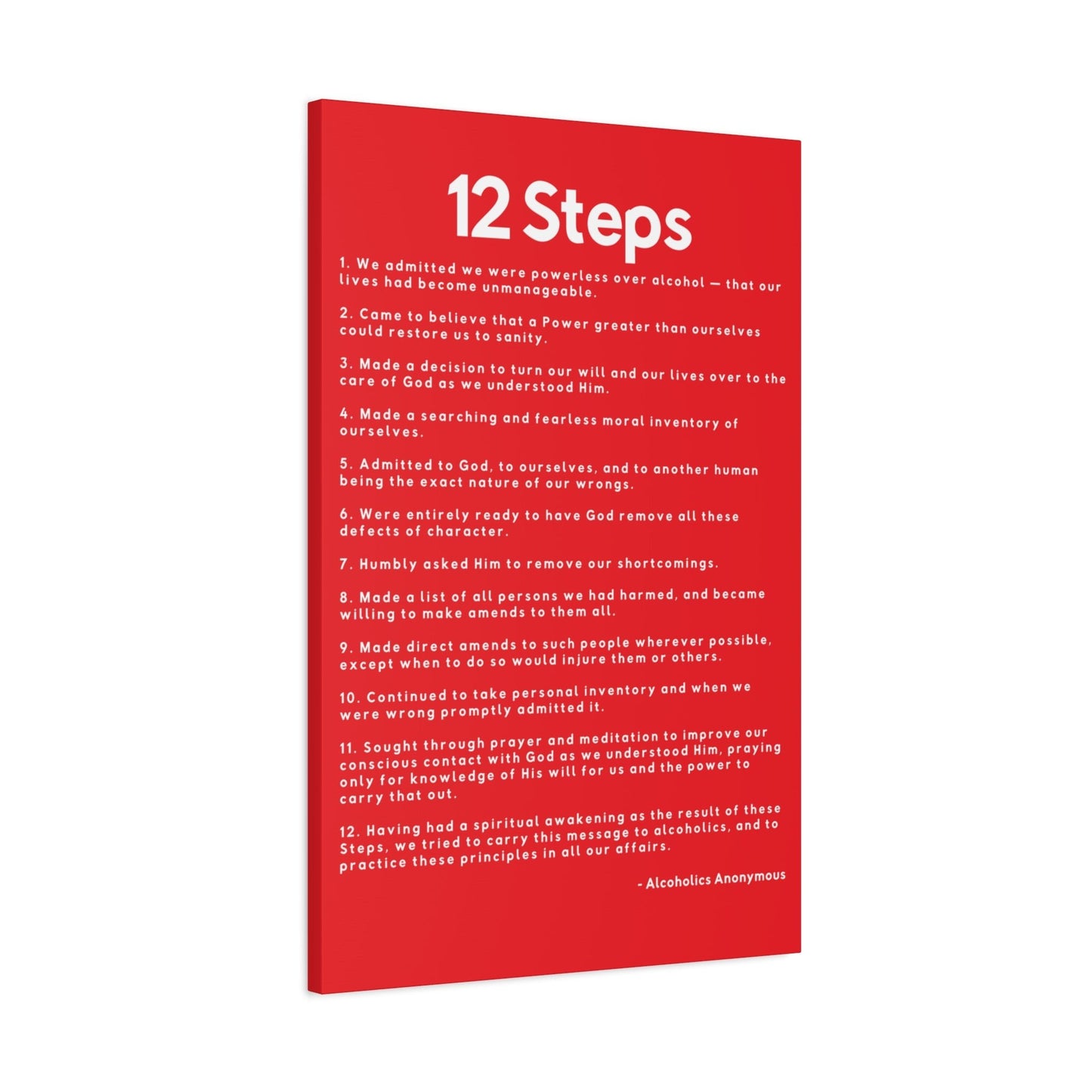 Haler Smith - Canvas - Haler Smith Matte Canvas - 12 Steps - Vertical Red Matte Finish