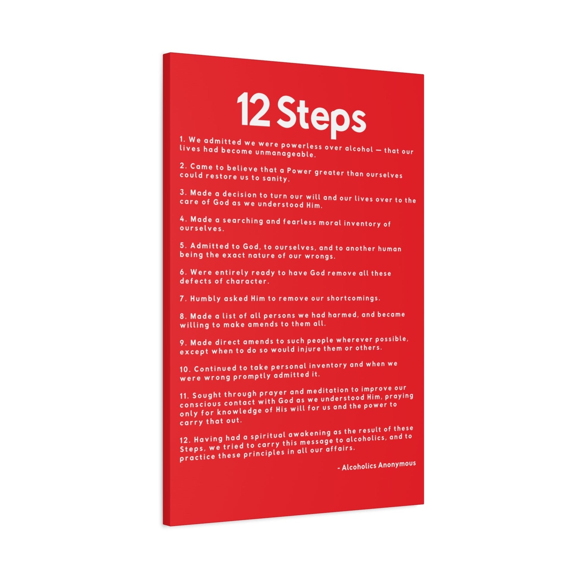 Haler Smith - Canvas - Haler Smith Matte Canvas - 12 Steps - Vertical Red Matte Finish