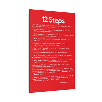 Haler Smith - Canvas - Haler Smith Matte Canvas - 12 Steps - Vertical Red Matte Finish