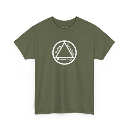 Sobriety Short Sleeve T-Shirt | Unity Service Recovery Design 1 On The Front
