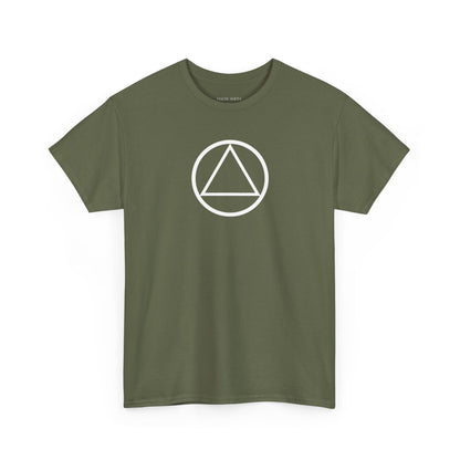 Recovery Short Sleeve T-Shirt | Circle and Triangle Design 1 On The Front