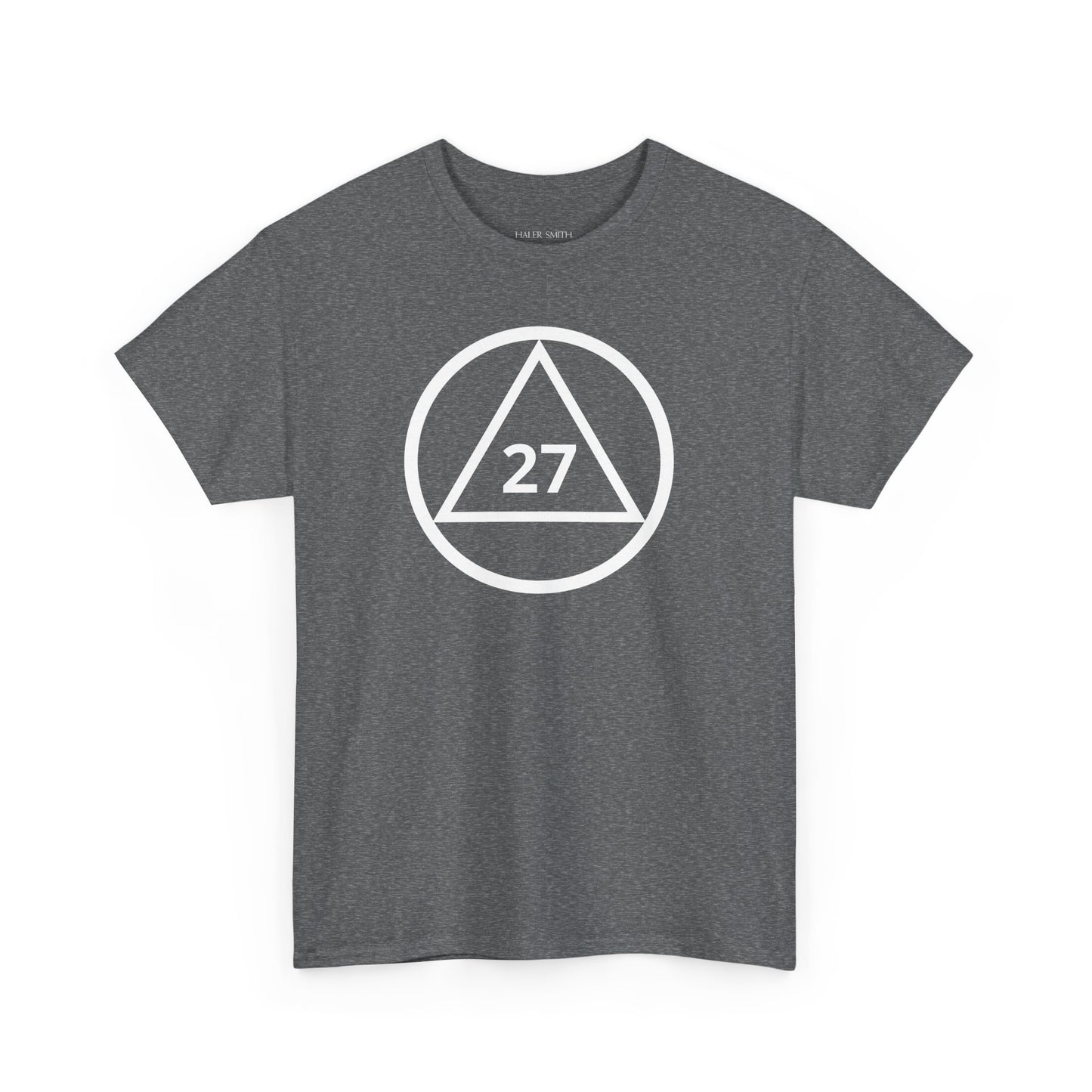 Recovery Short Sleeve T-Shirt | Circle and Triangle Sobriety Years Design 1 On The Front