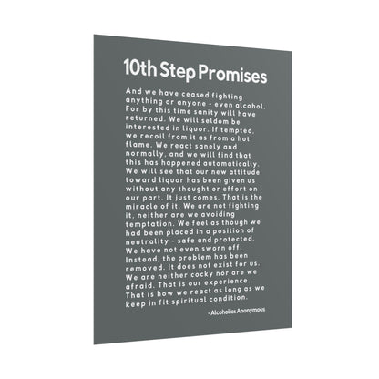 Haler Smith - Poster - Haler Smith Rolled Poster - 10th Step Promises - Vertical Dark Gray Matte Finish