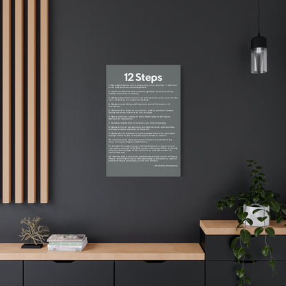 Haler Smith - Canvas - Haler Smith Matte Canvas - 12 Steps - Vertical Dark Gray Matte Finish