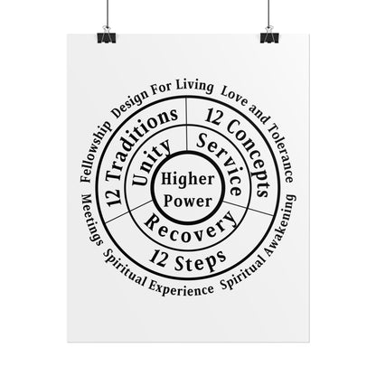 Haler Smith Rolled Poster - Higher Power 1 - White Matte Finish - Black Letters
