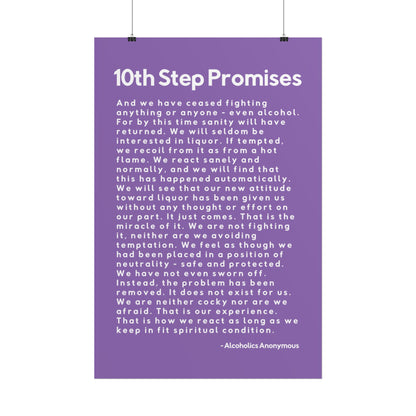 Haler Smith - Poster - Haler Smith Rolled Poster - 10th Step Promises - Vertical Light Purple Matte Finish