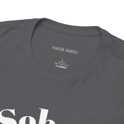Sobriety Short Sleeve T-Shirt | Sober Since Design 1 On The Front