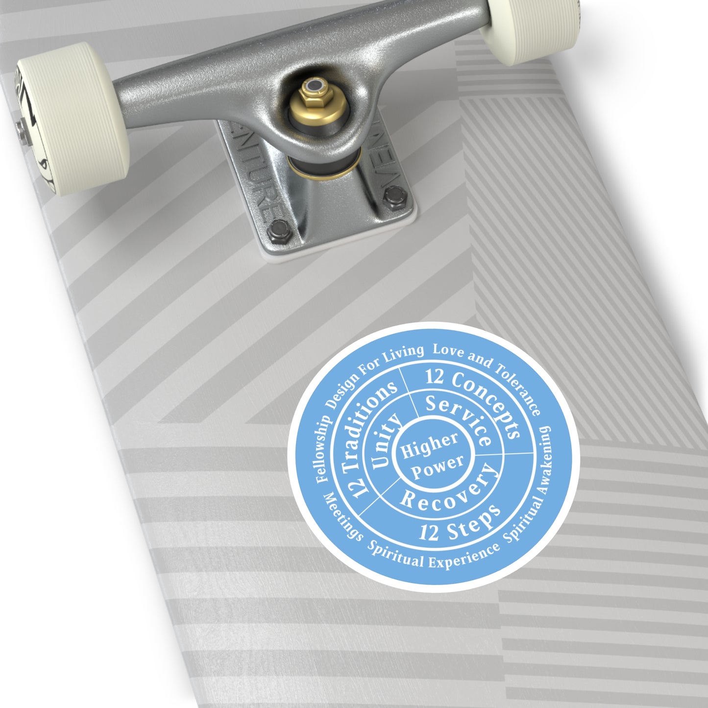 Haler Smith Vinyl Round Sticker - Higher Power 1 - Light Blue