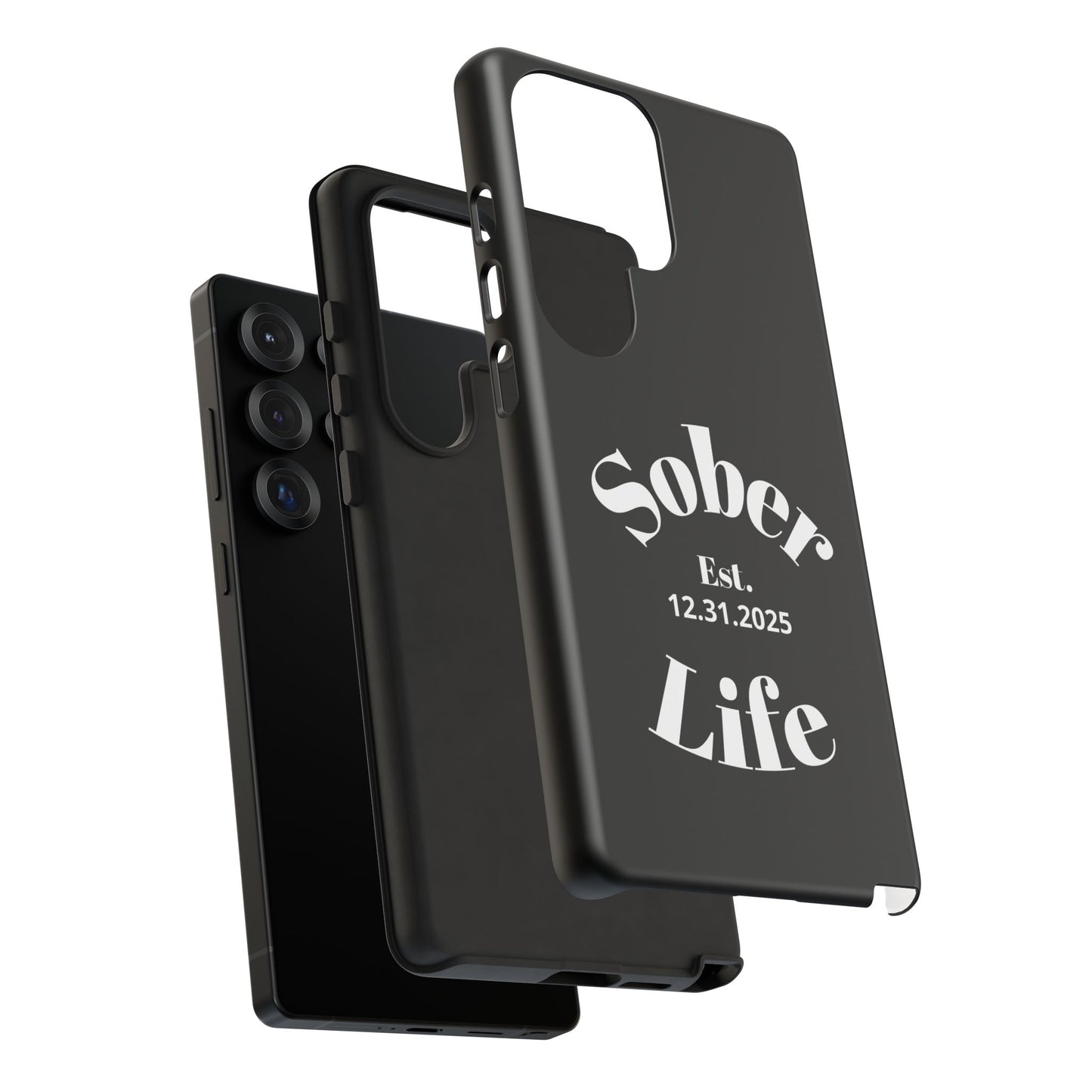 Recovery Phone Case | Sober Life Est. Design 1 | Black Samsung Galaxy Case