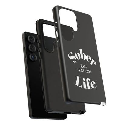 Recovery Phone Case | Sober Life Est. Design 1 | Black Samsung Galaxy Case