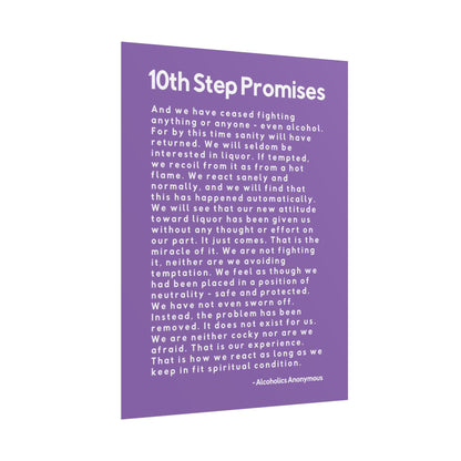 Haler Smith - Poster - Haler Smith Rolled Poster - 10th Step Promises - Vertical Light Purple Matte Finish