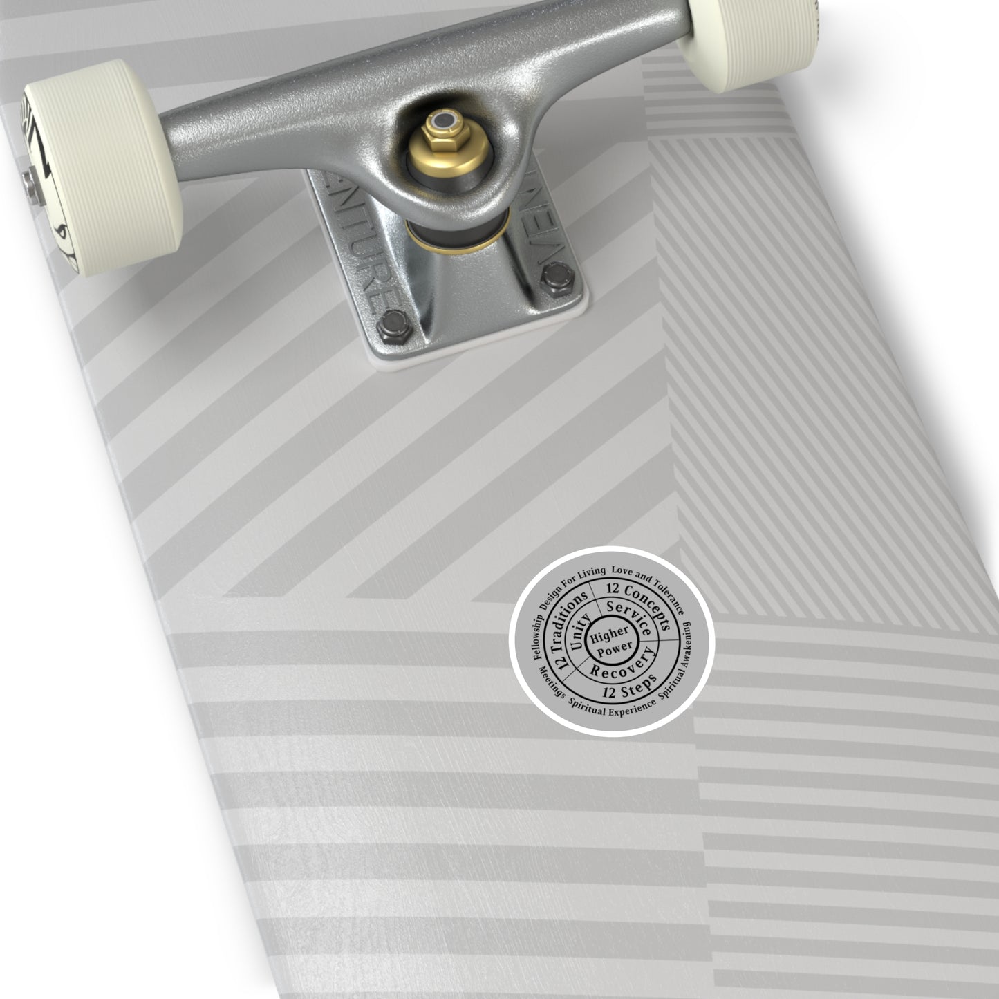 Haler Smith Vinyl Round Sticker - Higher Power 1 - Light Gray