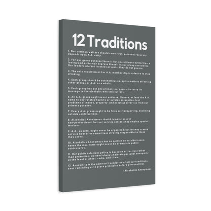 Haler Smith - Canvas - Haler Smith Matte Canvas - 12 Traditions - Vertical Dark Gray Matte Finish