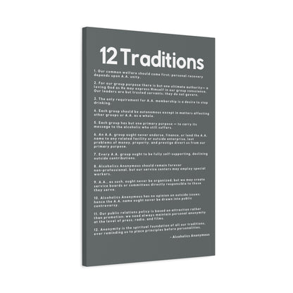 Haler Smith - Canvas - Haler Smith Matte Canvas - 12 Traditions - Vertical Dark Gray Matte Finish