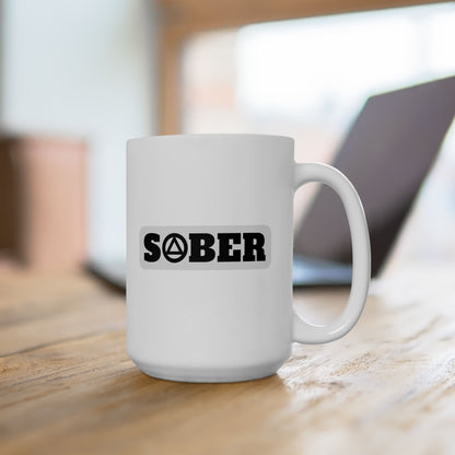 Recovery Ceramic Coffee Mug | Sober Design 2 | Black Letters