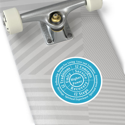 Haler Smith Vinyl Round Sticker - Higher Power 1 - Turquoise