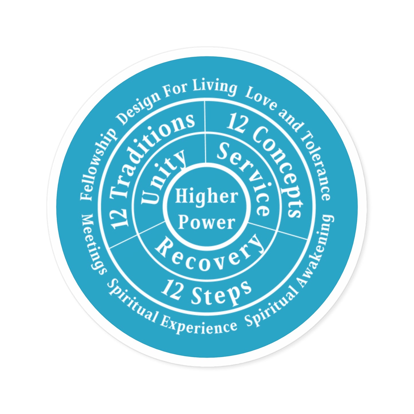 Haler Smith Vinyl Round Sticker - Higher Power 1 - Turquoise