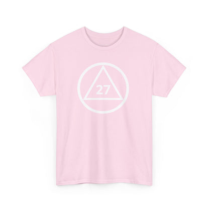 Recovery Short Sleeve T-Shirt | Circle and Triangle Sobriety Years Design 1 On The Front