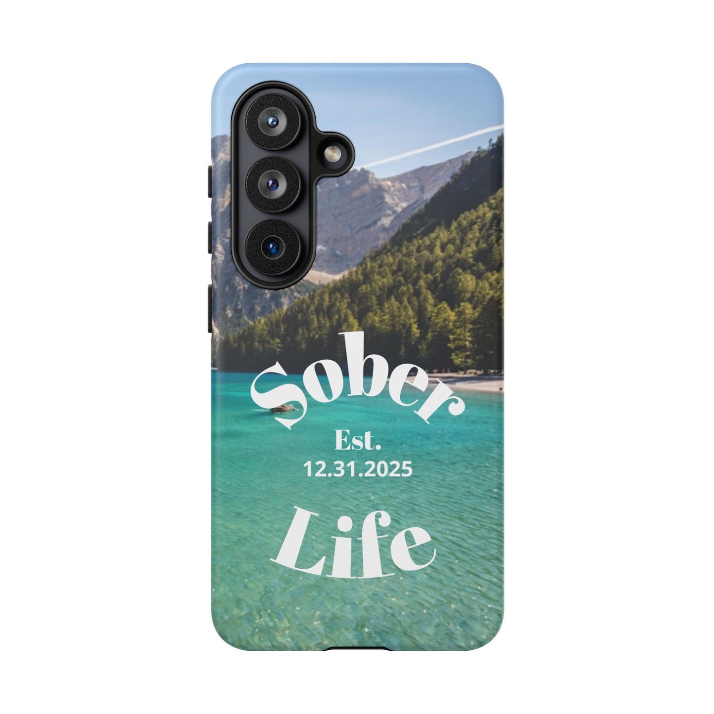 Recovery Phone Case | Sober Life Est. Design 1 | Water Scene Samsung Galaxy Case