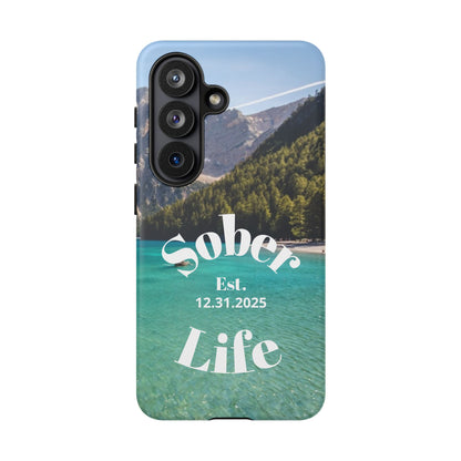 Recovery Phone Case | Sober Life Est. Design 1 | Water Scene Samsung Galaxy Case