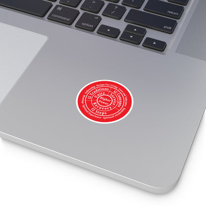 Haler Smith Vinyl Round Sticker - Higher Power 1 - Red