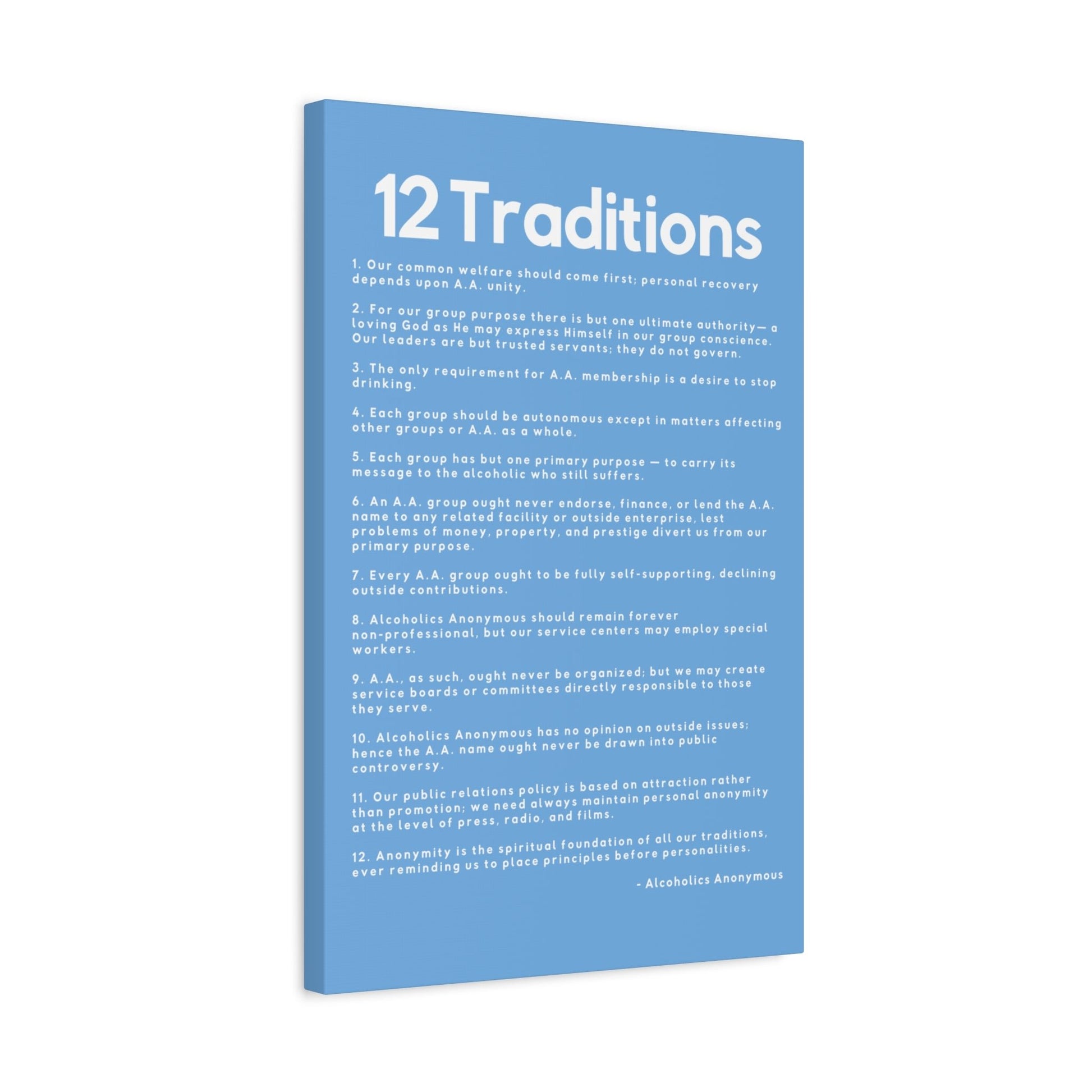 Haler Smith - Canvas - Haler Smith Matte Canvas - 12 Traditions - Vertical Light Blue Matte Finish