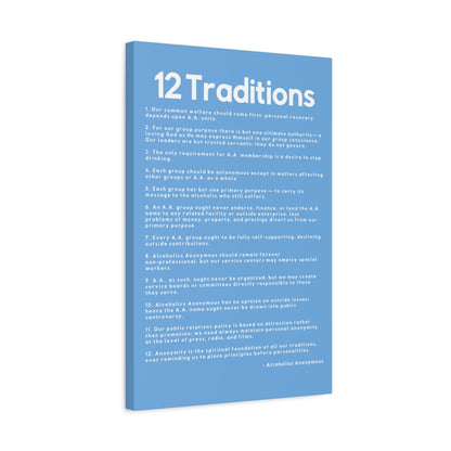 Haler Smith - Canvas - Haler Smith Matte Canvas - 12 Traditions - Vertical Light Blue Matte Finish
