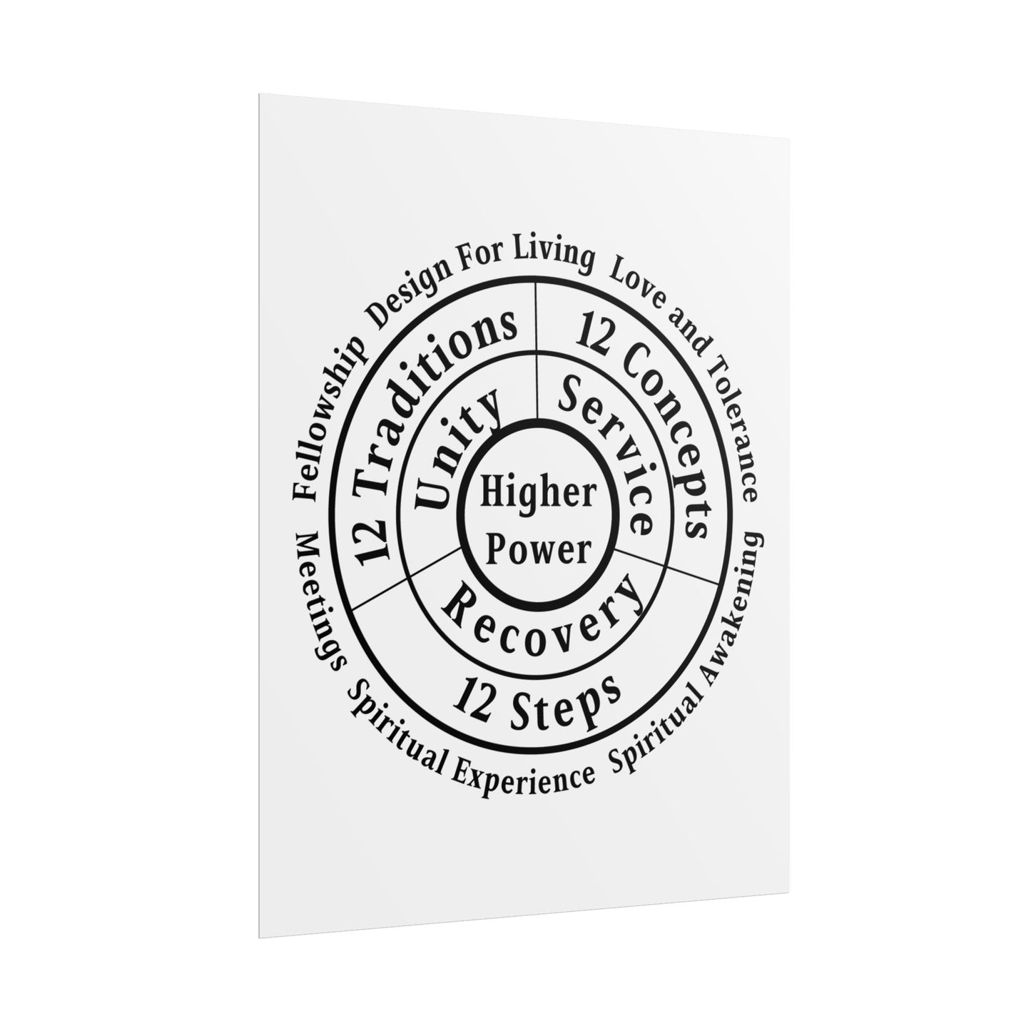 Haler Smith Rolled Poster - Higher Power 1 - White Matte Finish - Black Letters