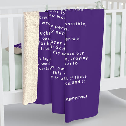 Haler Smith - Home Decor - Haler Smith Sherpa Fleece Blanket - 12 Steps - Purple