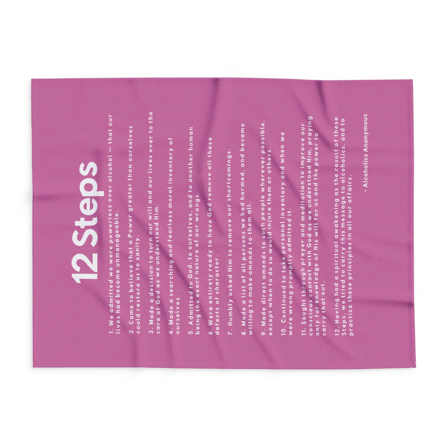 Haler Smith - Home Decor - Haler Smith Polar Fleece Blanket - 12 Steps - Light Pink