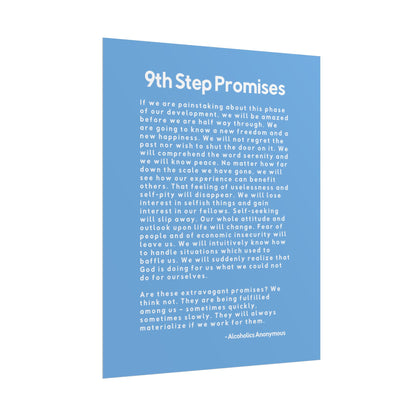 Haler Smith Rolled Poster - 9th Step Promises - Vertical Light Blue Matte Finish