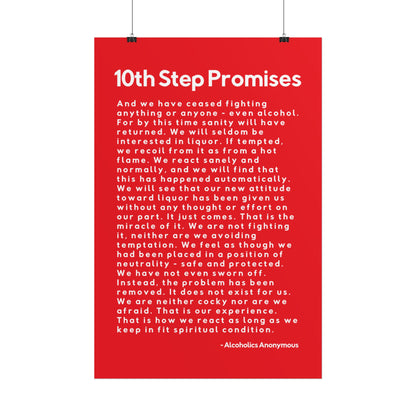 Haler Smith - Poster - Haler Smith Rolled Poster - 10th Step Promises - Vertical Red Matte Finish