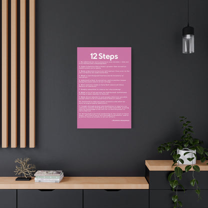 Haler Smith - Canvas - Haler Smith Matte Canvas - 12 Steps - Vertical Light Pink Matte Finish