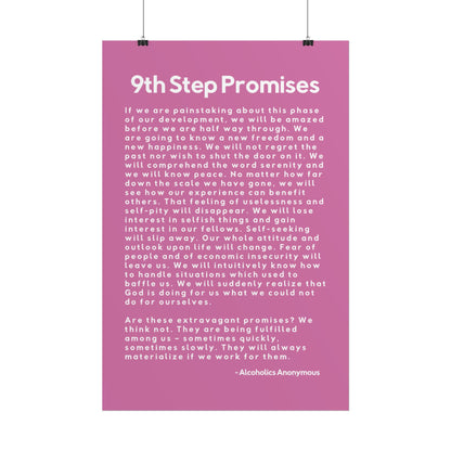 Haler Smith Rolled Poster - 9th Step Promises - Vertical Light Pink Matte Finish