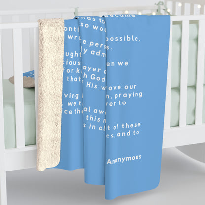 Haler Smith - Home Decor - Haler Smith Sherpa Fleece Blanket - 12 Steps - Light Blue