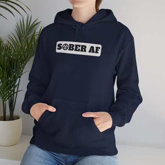 Recovery Hoodie | Sober AF Design 1 On The Front