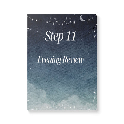 Haler Smith Guided Softcover Journal - Step 11 Evening Review - Starry Night Scene - White Letters