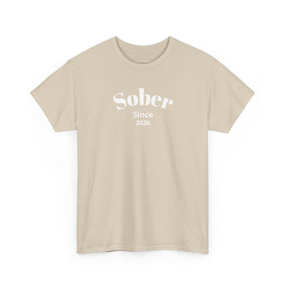 Recovery Short Sleeve T-Shirt | Sober Since Design 1 On The Front