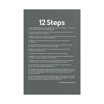 Haler Smith - Poster - Haler Smith Rolled Poster - 12 Steps - Vertical Dark Gray Matte Finish