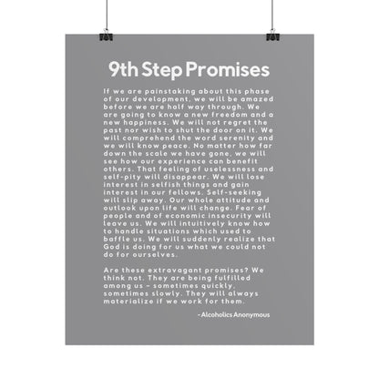 Haler Smith Rolled Poster - 9th Step Promises - Vertical Gray Matte Finish