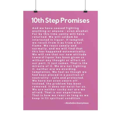 Haler Smith - Poster - Haler Smith Rolled Poster - 10th Step Promises - Vertical Light Pink Matte Finish
