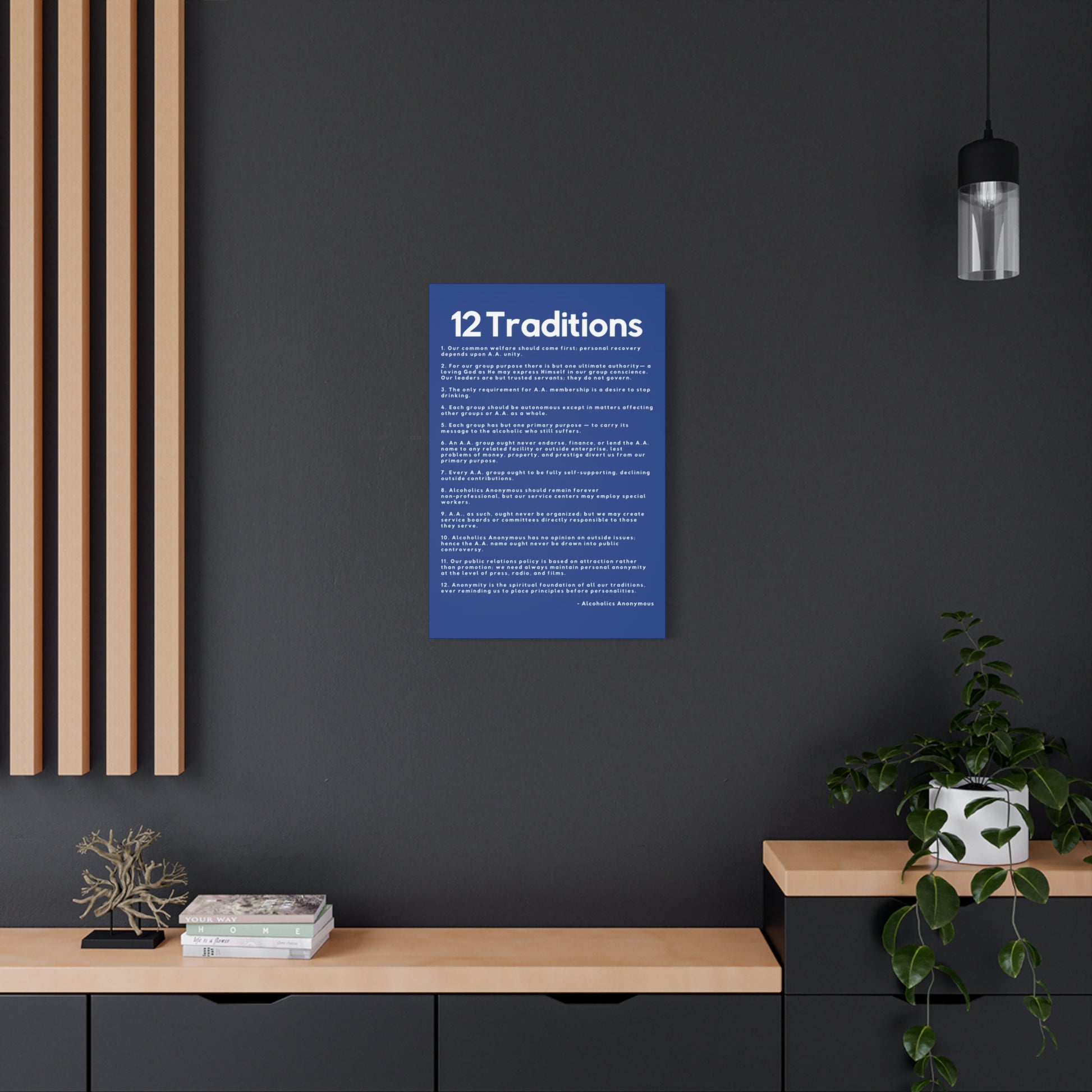 Haler Smith - Canvas - Haler Smith Matte Canvas - 12 Traditions - Vertical Dark Blue Matte Finish